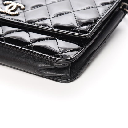 Chanel Patent Quilted Brilliant Wallet On Chain WOC Black 12 of 13