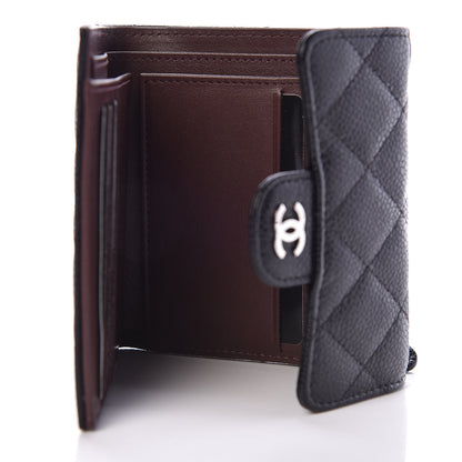 Chanel Caviar Quilted Compact Flap Wallet Black 5 of 9