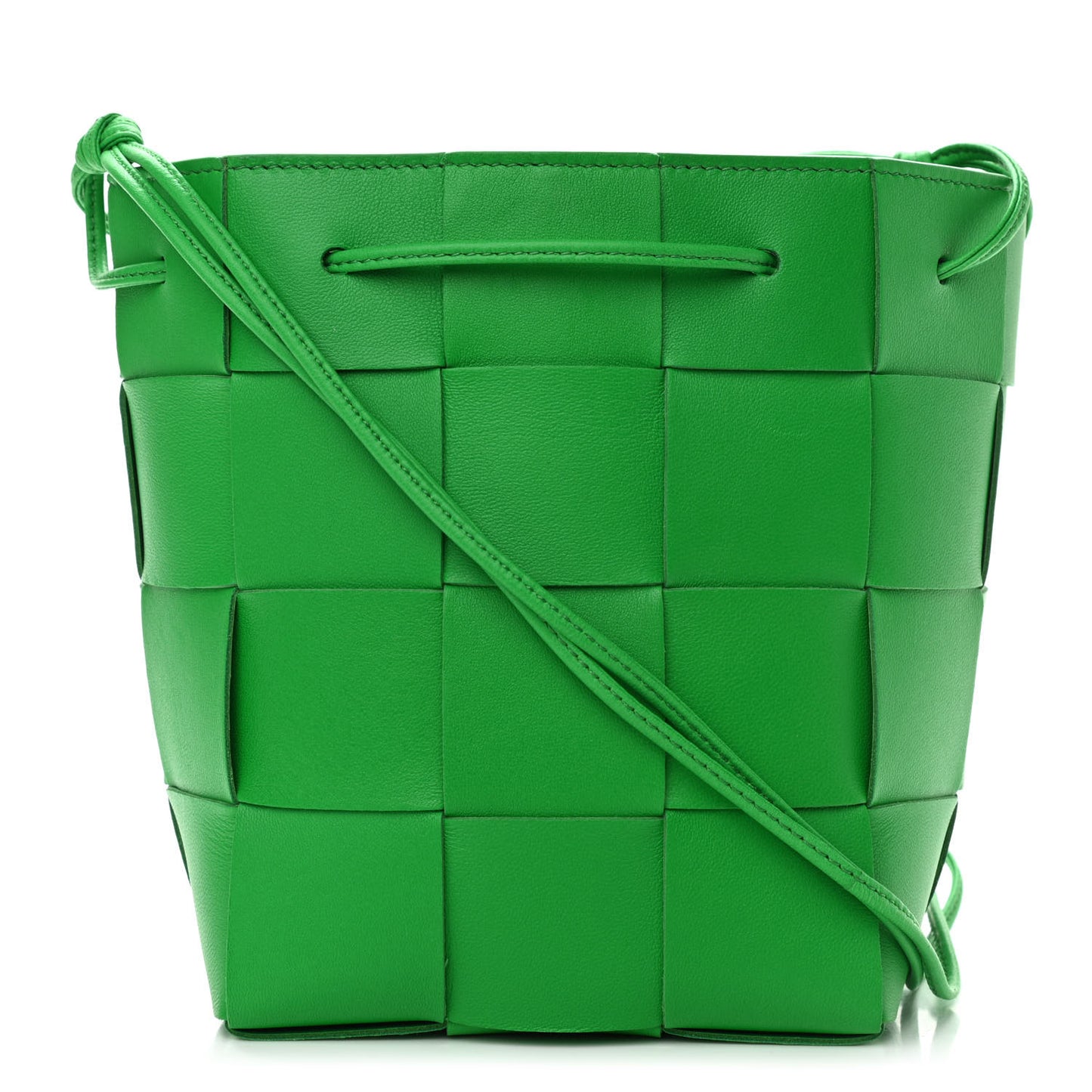 Nappa Maxi Intrecciato Cassette Bucket Bag Parakeet