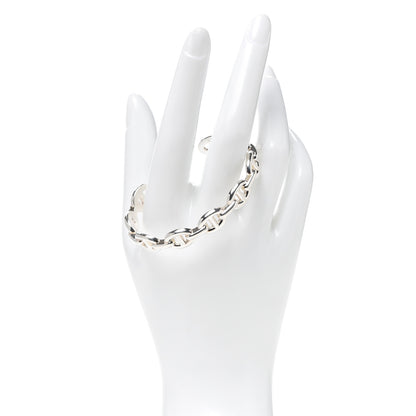 Hermes Sterling Silver MM Chaine d'Ancre Enchainee Cuff Bracelet SH 2 of 8