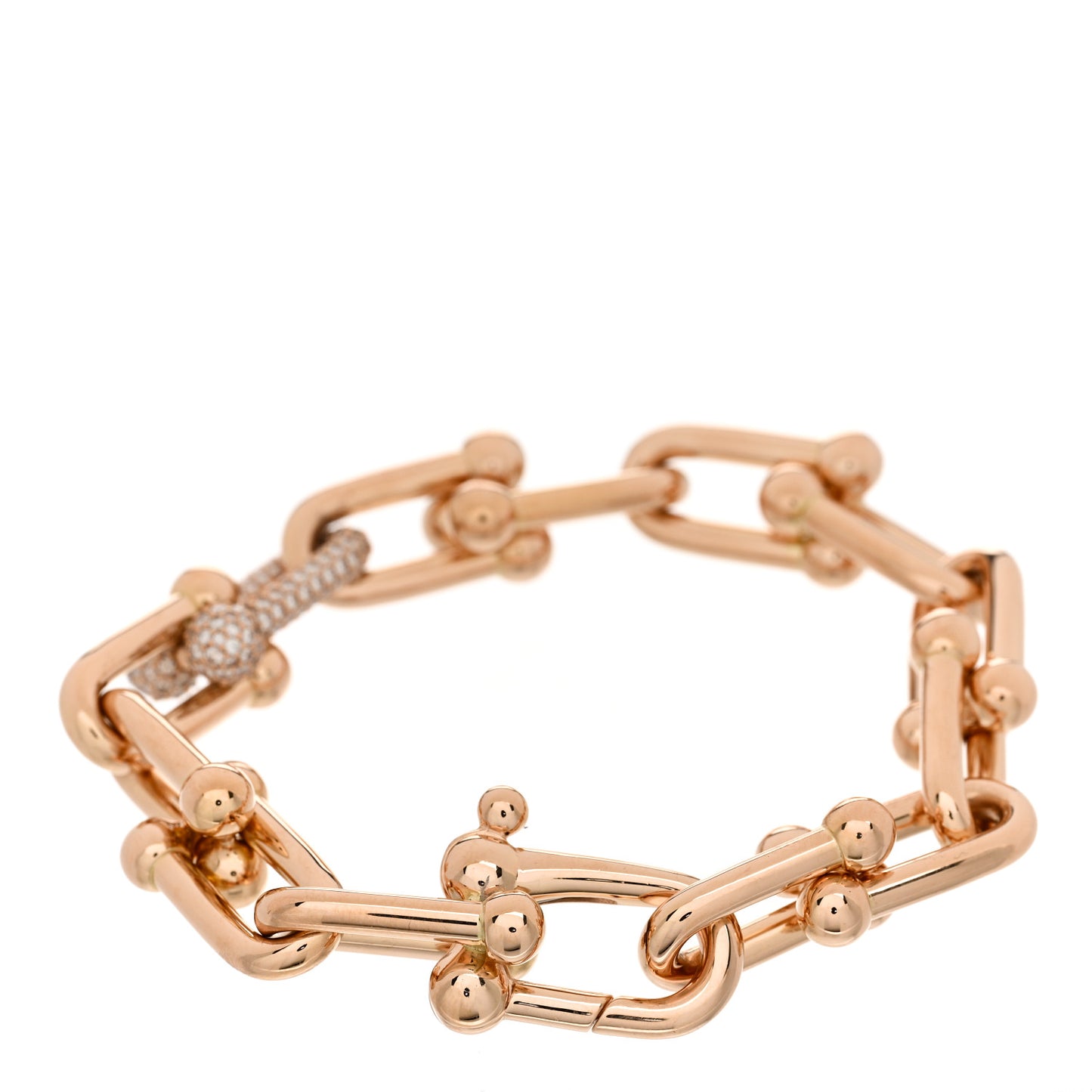 18K Rose Gold Diamond Large HardWear Link Bracelet