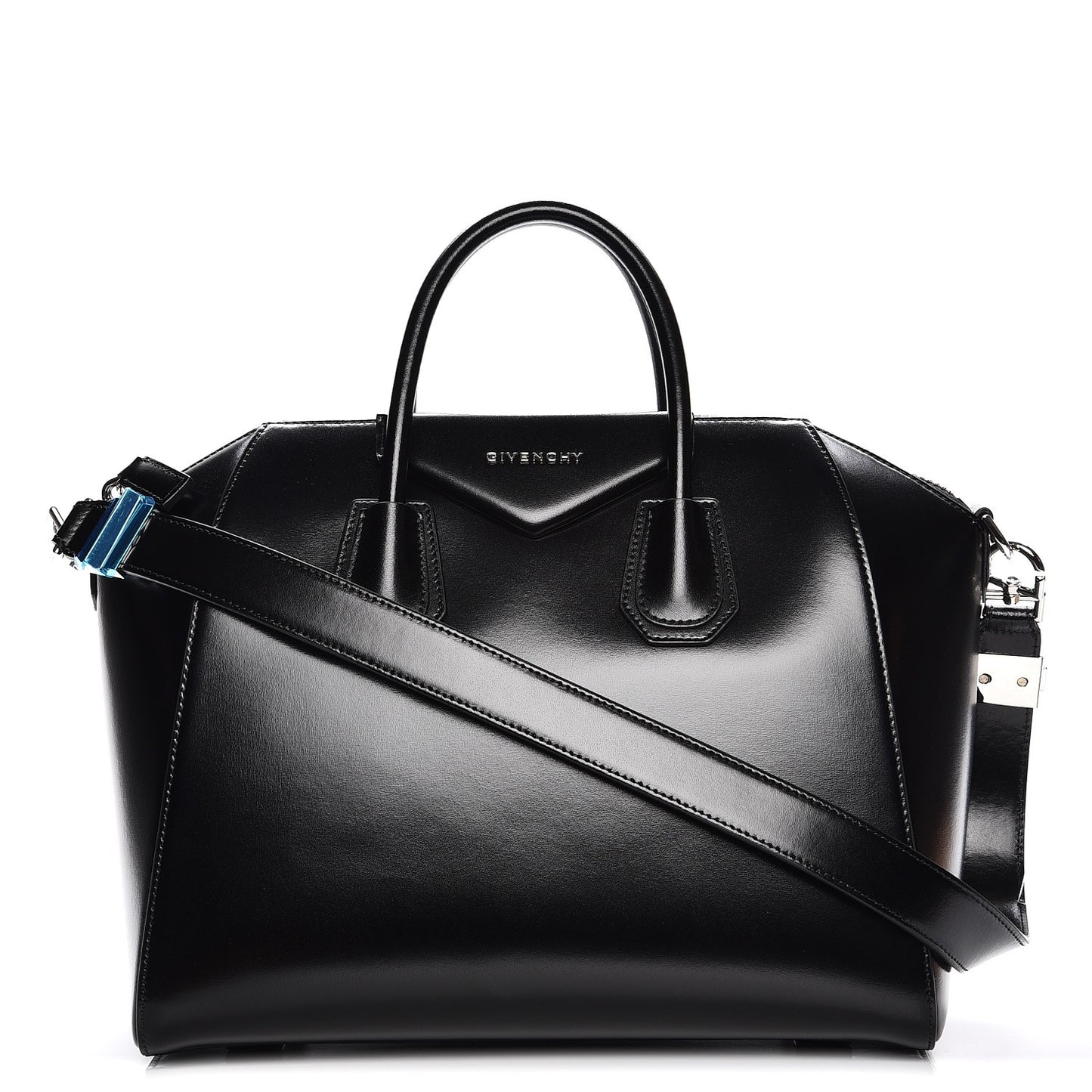 Shiny Lord Calfskin Medium Antigona Black