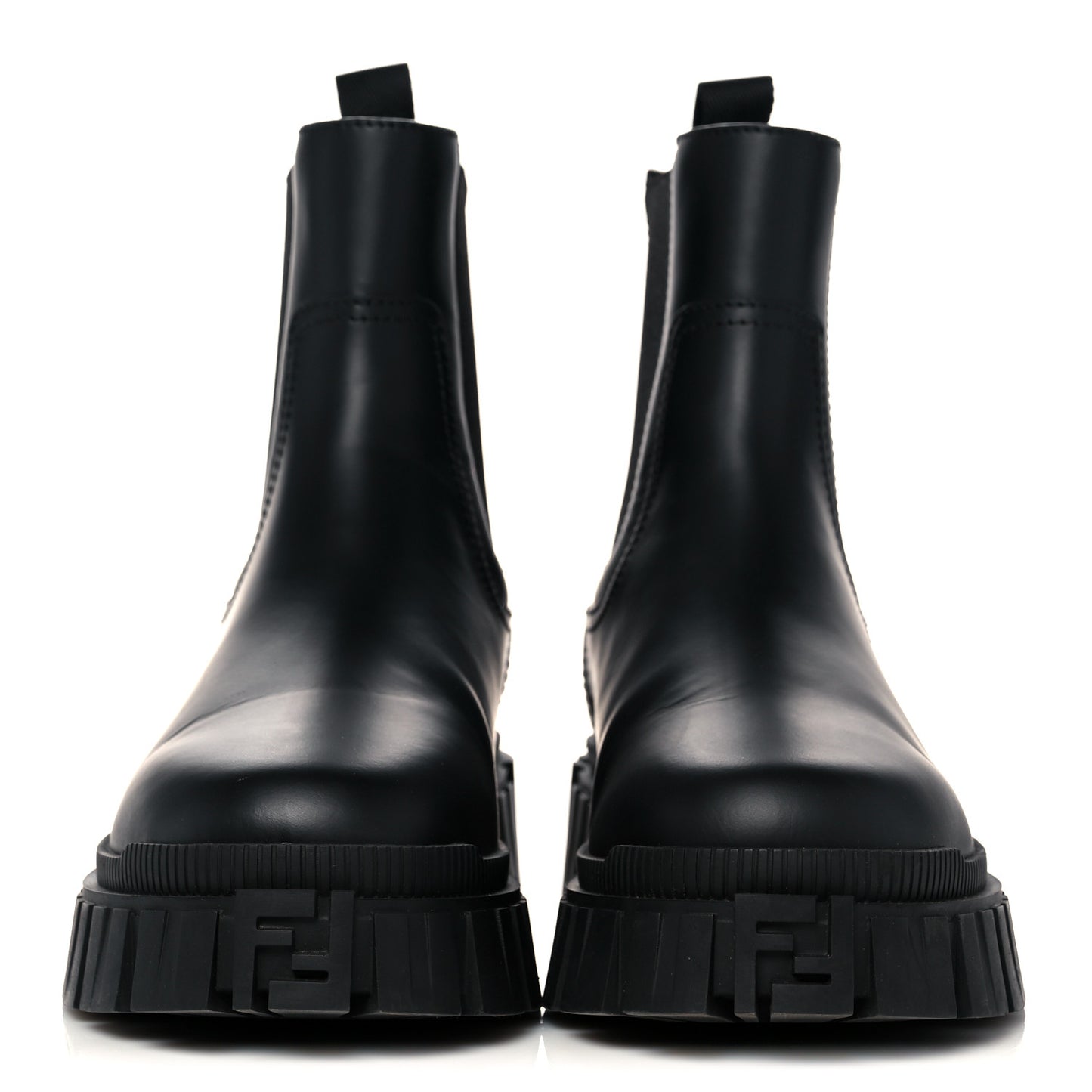 Calfskin Rubber Fendi Force Chelsea Boots 38 Black
