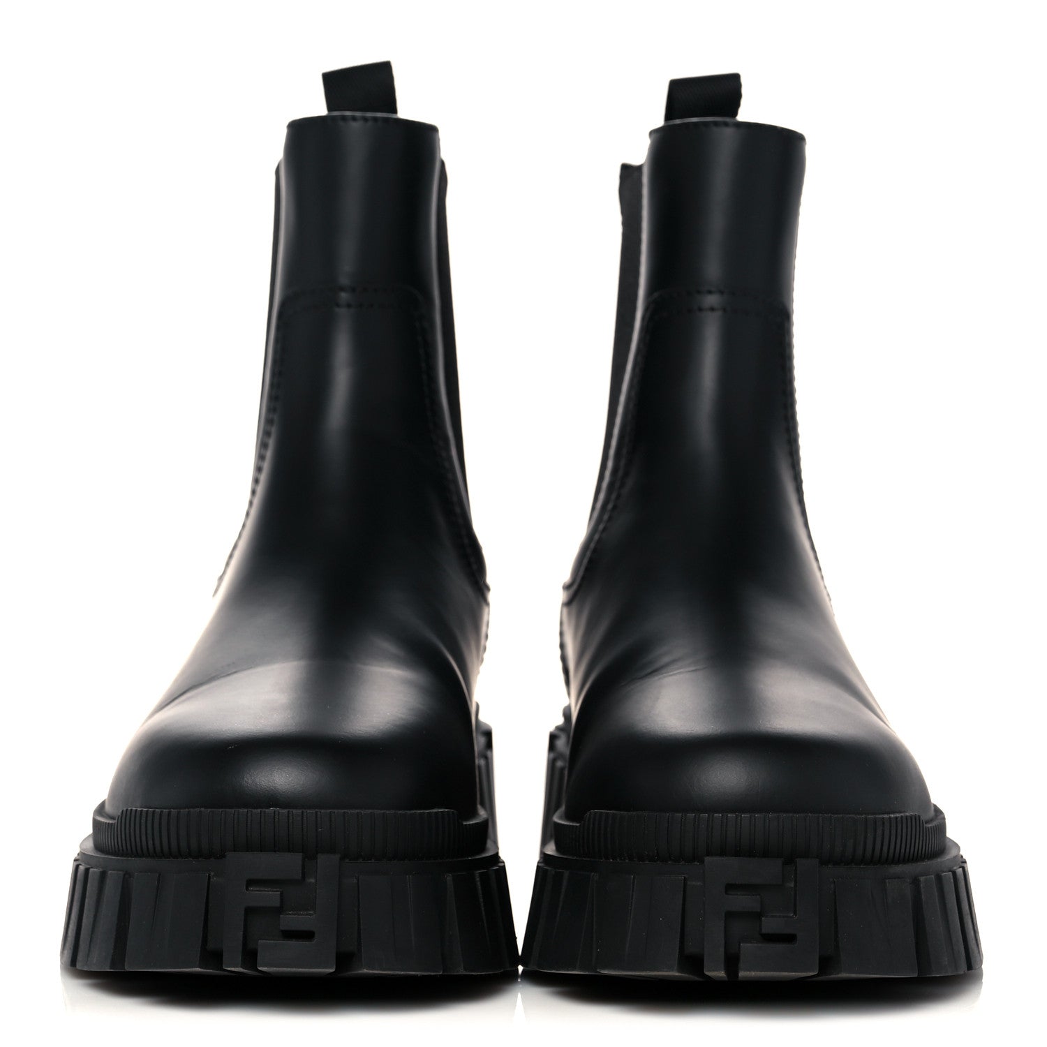 Fendi Calfskin Rubber Fendi Force Chelsea Boots 38 Black 2 of 13