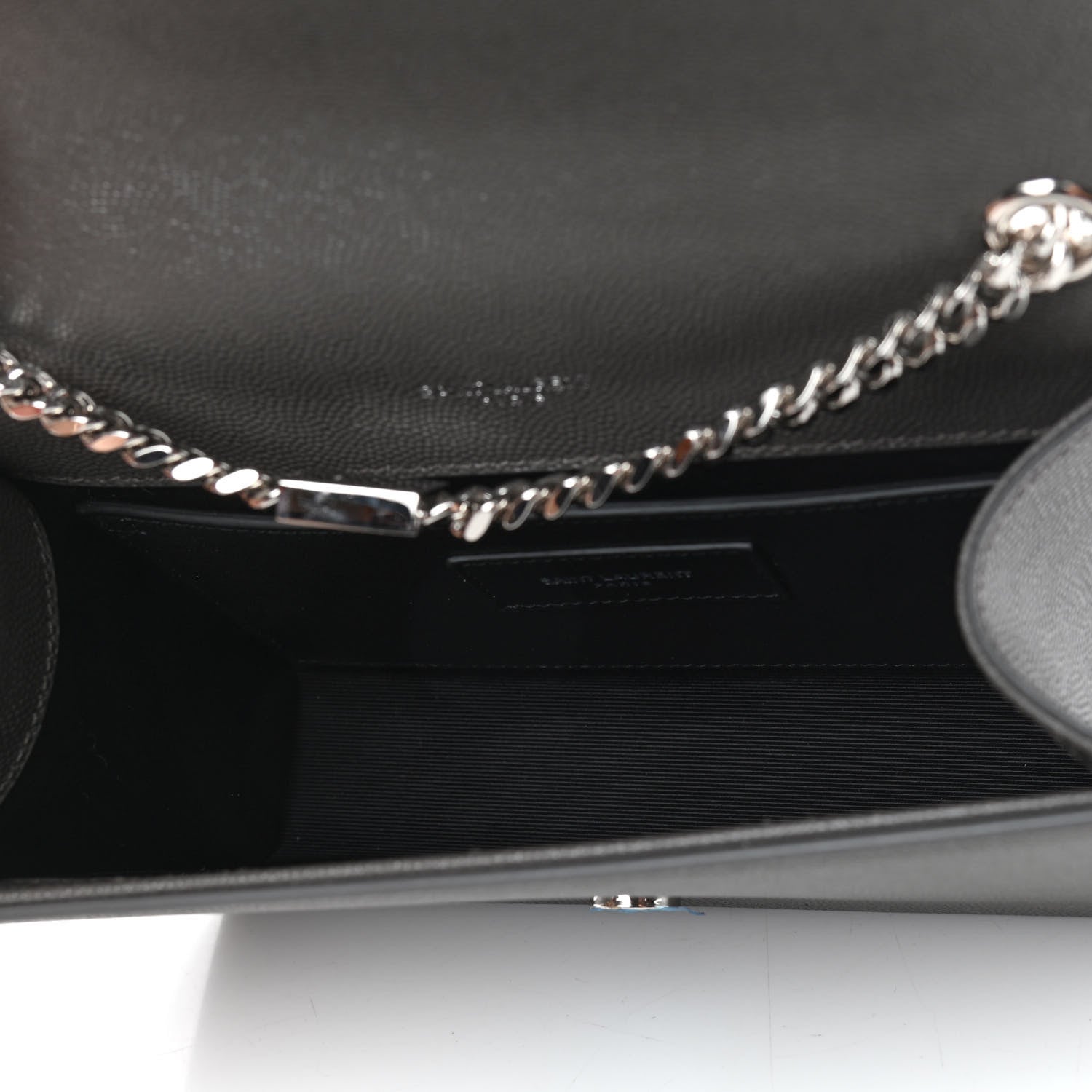 Saint Laurent Grain De Poudre Small Classic Monogram Kate Tassel Chain Wallet Gray 5 of 8
