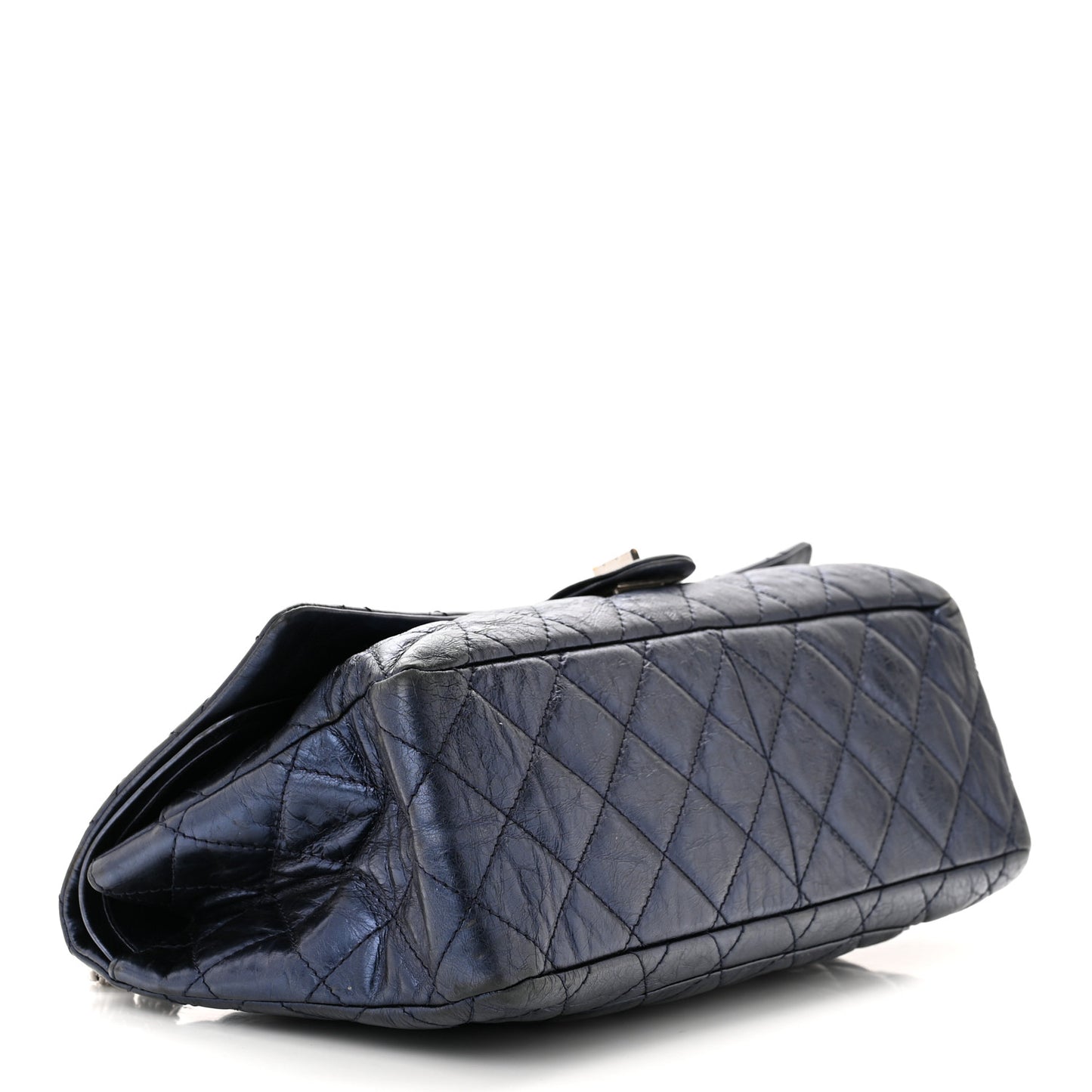 Metallic Aged Calfskin Quilted 2.55 Reissue 228 Flap Blue