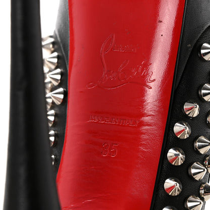 Christian Louboutin Nappa Lady Peep Spikes 150 Pumps 35 Black Silver 7 of 11