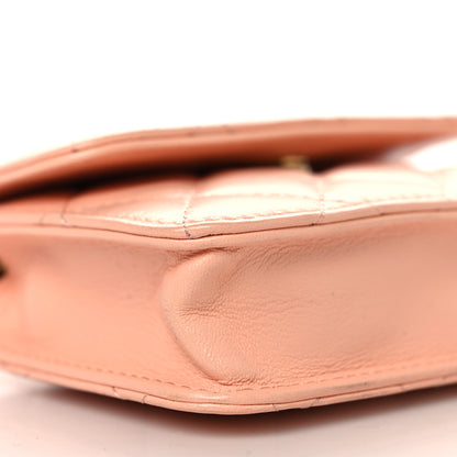 Chanel Lambskin Quilted Pearl Crush Waist Belt With Chain  Pink 10 of 11