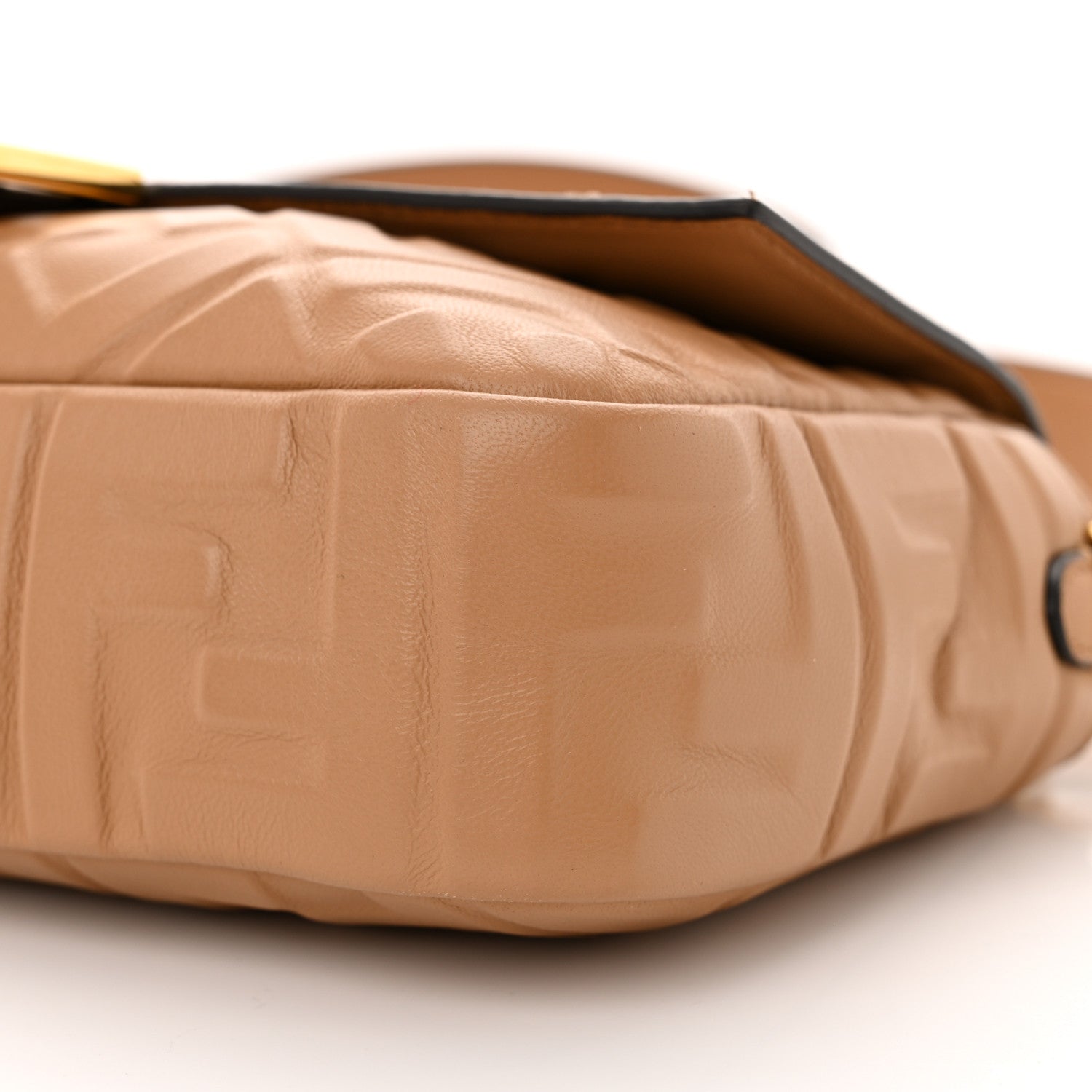 Fendi Nappa FF 1974 Embossed Baguette Miele Scuro 10 of 13