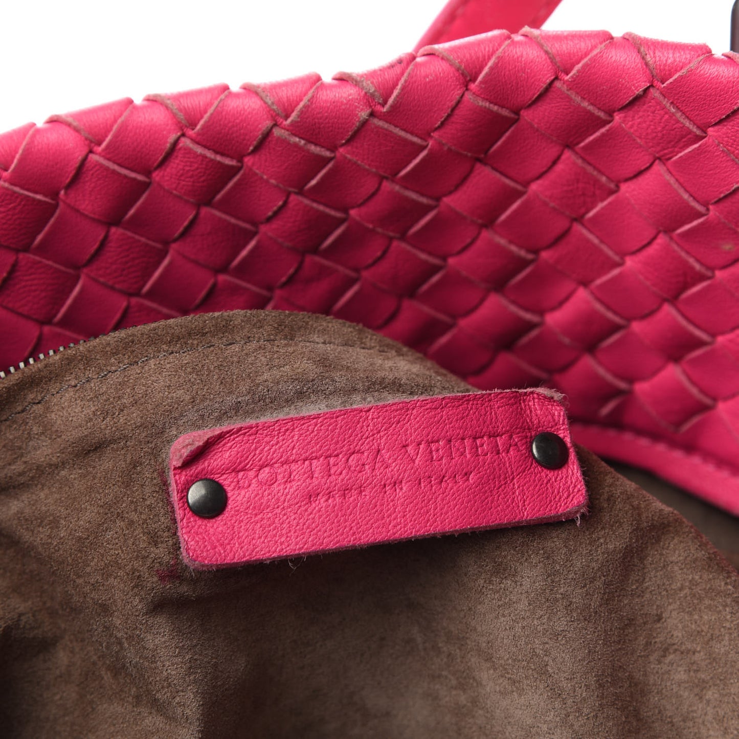 Nappa Intrecciato Medium Seamless Tote Fuchsia