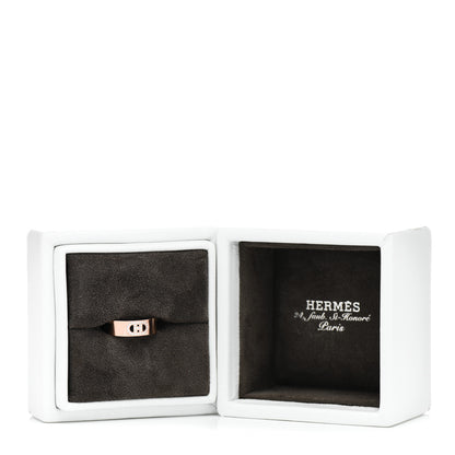 Hermes 18K Rose Gold Diamond PM H D'Ancre Ring 53 6.25 5 of 5