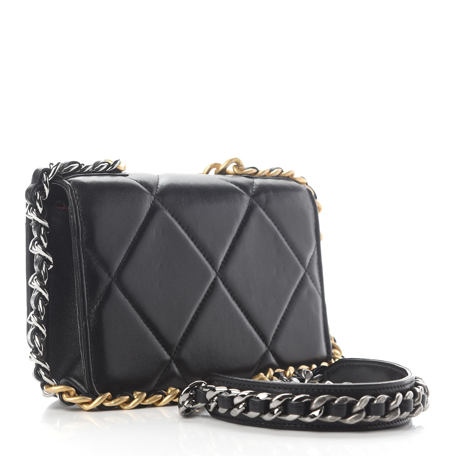Chanel Lambskin Quilted Chanel 19 Wallet On Chain WOC Black 2 of 10