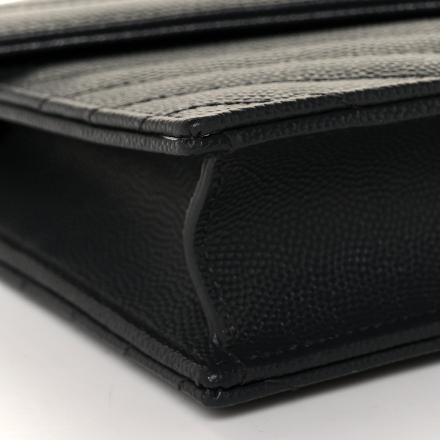 Grain De Poudre Matelasse Chevron Monogram Envelope Chain Wallet Dark Smog
