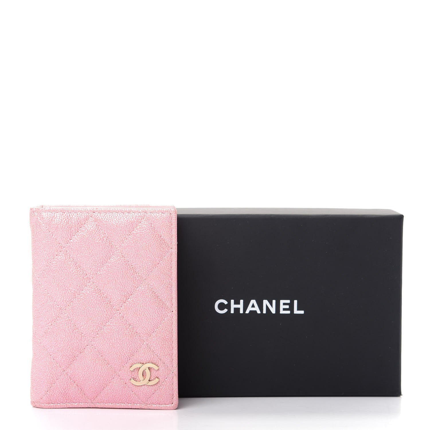 Chanel Iridescent Caviar Quilted Card Holder Wallet Rose Pink 8 of 8