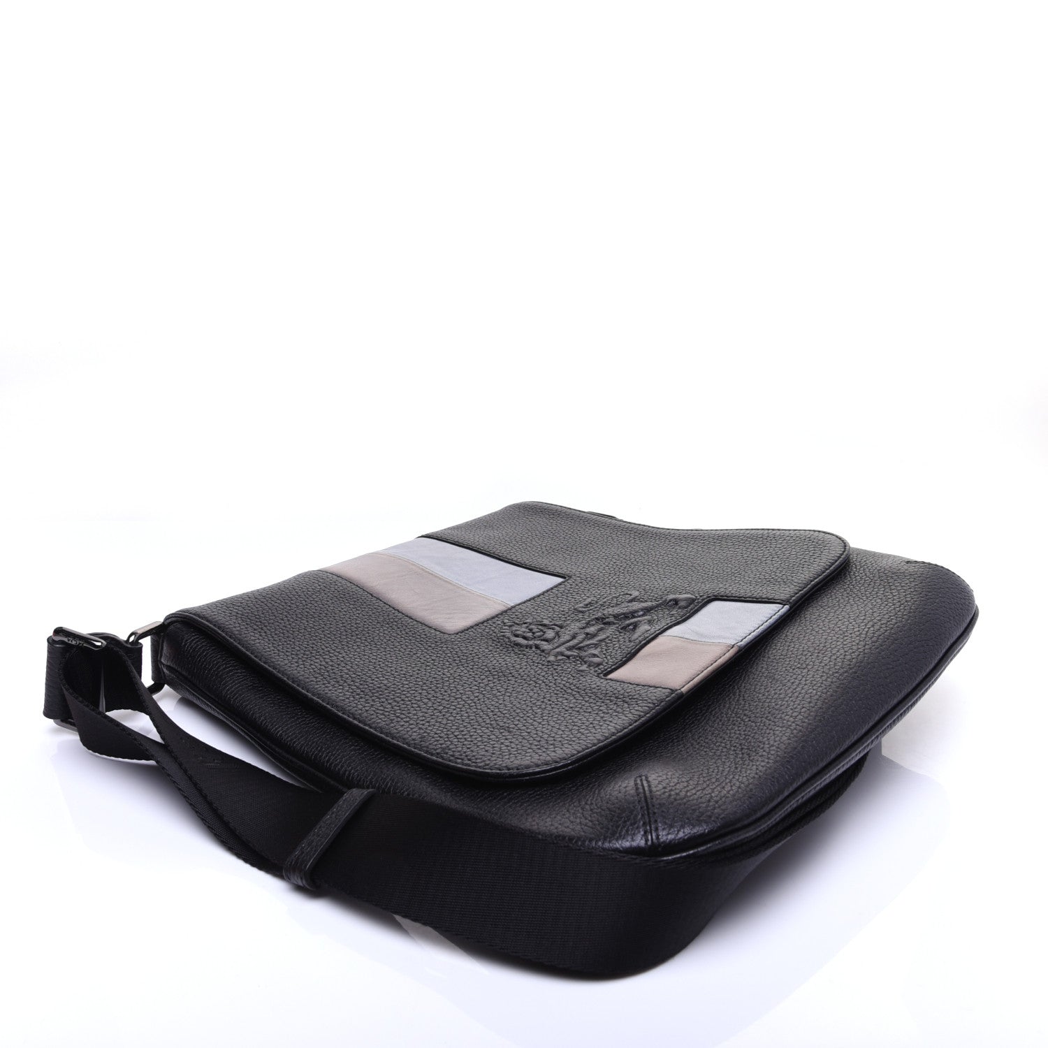 MCM Calfskin Munich Lion Messenger Black 4 of 13