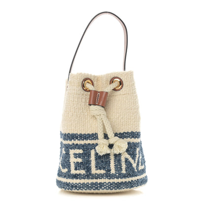 Celine Plein Soleil Textile Calfskin Small Teen Drawstring Bag Cream 1 of 10