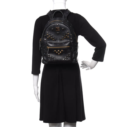 MCM Visetos Studded Small Stark M Backpack Black 2 of 9