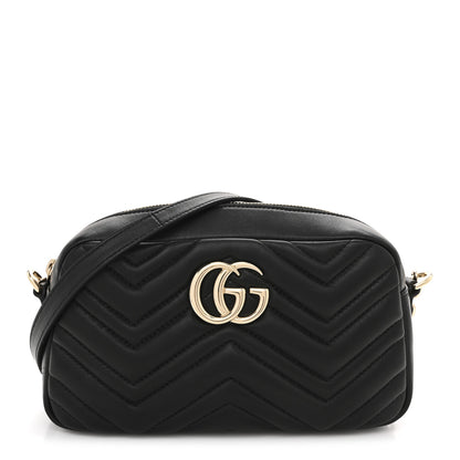 Gucci Calfskin Matelasse Small GG Marmont Camera Bag Black 1 of 10