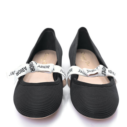 Christian Dior Fabric Ribbon Embroidered J'Adior Ballet Flats 40 Black 2 of 8
