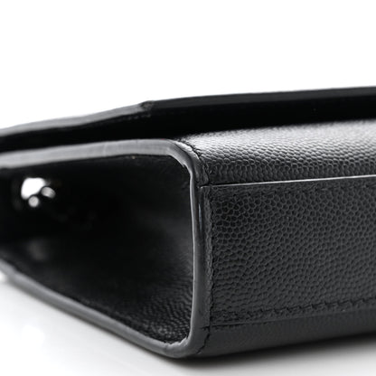 Saint Laurent Grain De Poudre Small Monogram Monochrome Kate Satchel Black 9 of 13