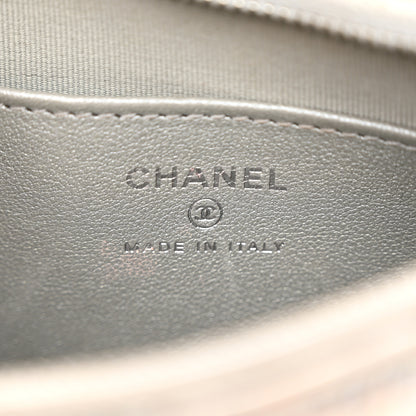 Chanel Iridescent Mirror Goatskin Quilted Clutch With Chain Silver 6 of 13