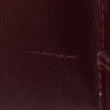 Balenciaga Shiny Calfskin Crocodile Embossed Hourglass Top Handle Bag Mini with Chain Dark Red 12 of 12