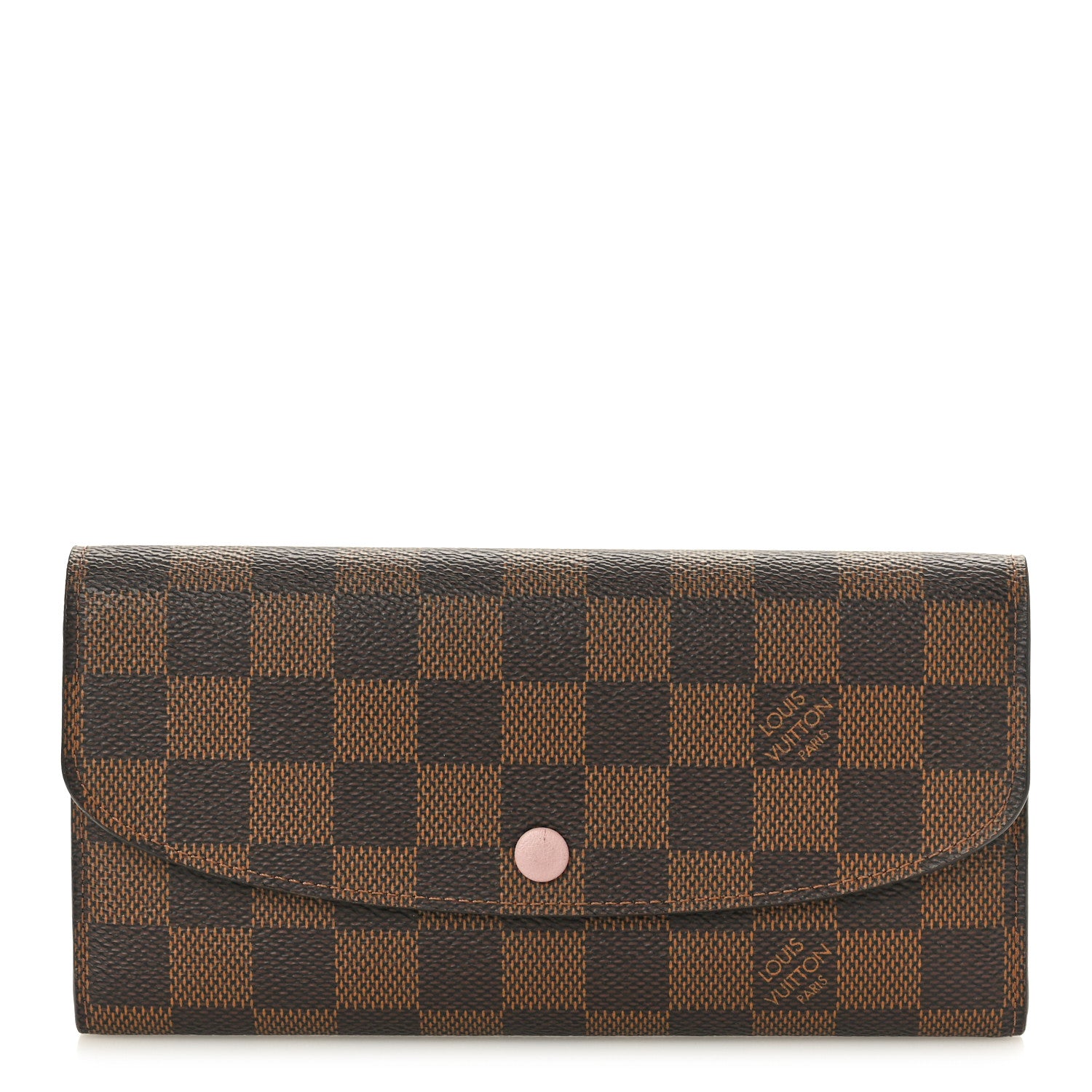 Louis Vuitton Damier Ebene Emilie Wallet Rose Ballerine 1 of 7