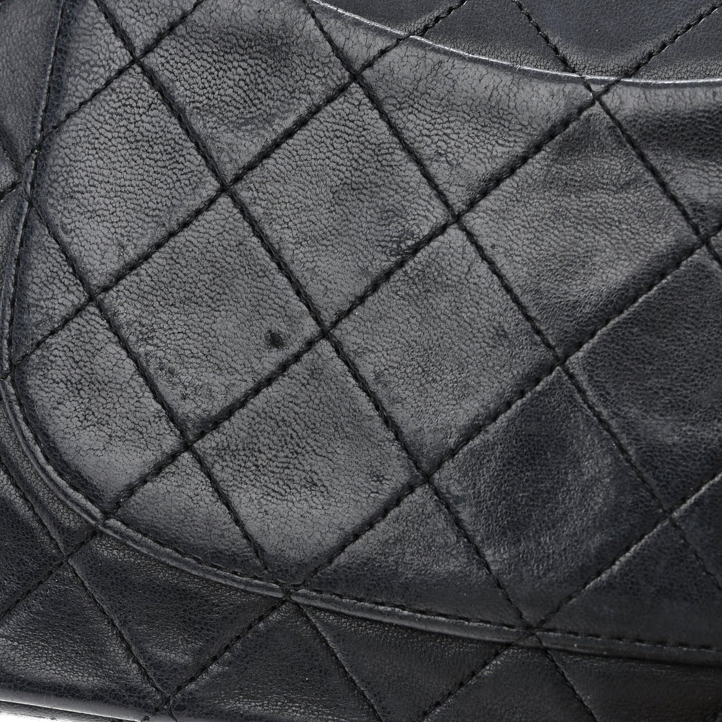 Lambskin Quilted Medium Double Flap Black