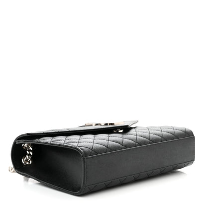 Saint Laurent Grain De Poudre Textured Mixed Matelasse Triquilt Medium Monogram Satchel Black 4 of 9
