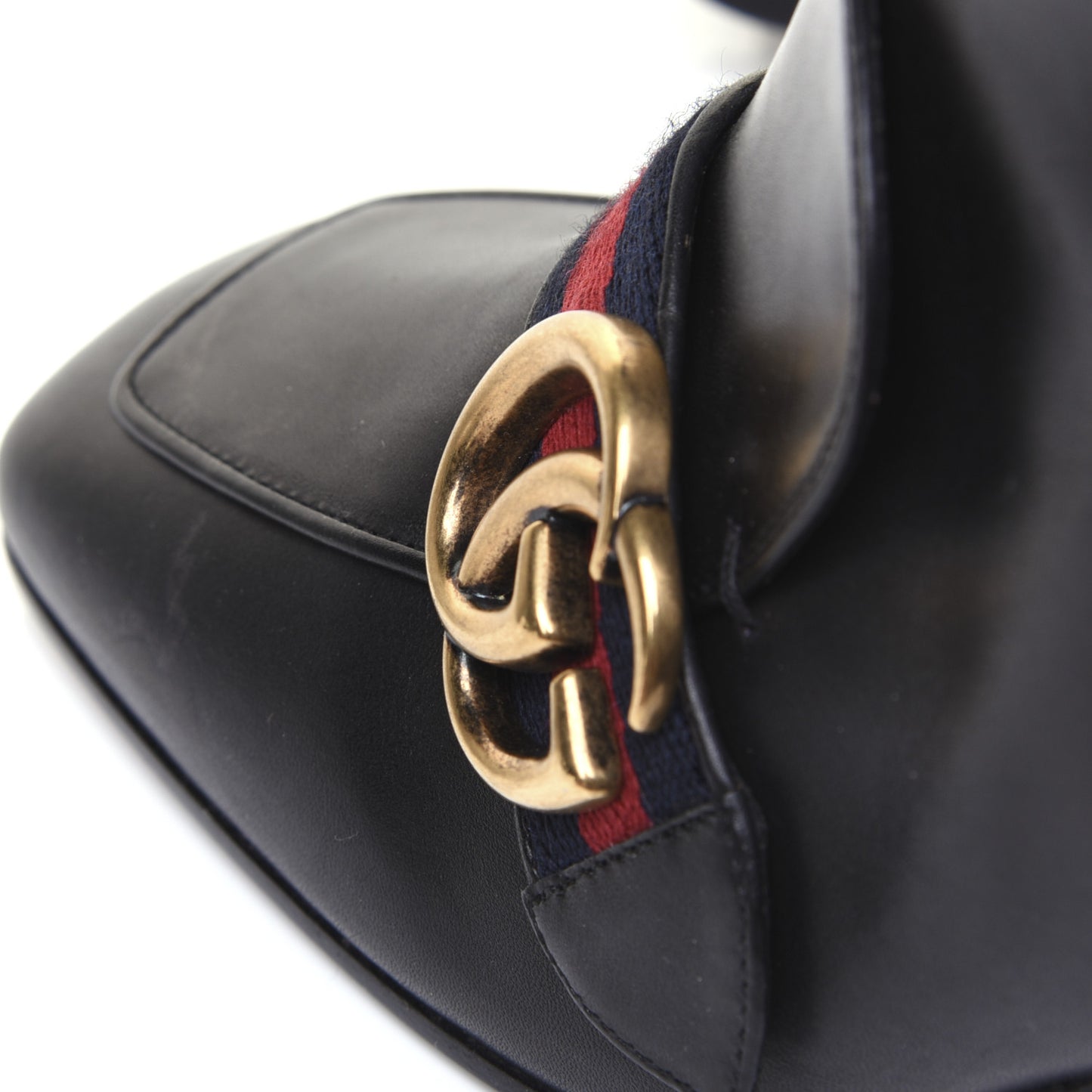 Betis Glamour Calfskin Web Pearl Embellished Peyton 75mm Ankle Boots 37 Black