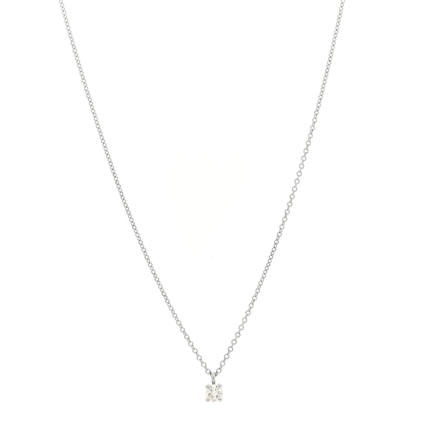 Platinum Diamond .15ct Solitaire Pendant Necklace