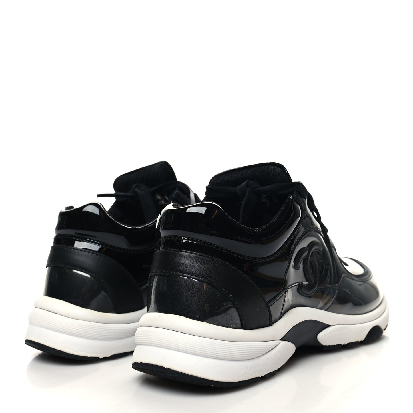 Calfskin Patent Transparent Sneakers 36 Black