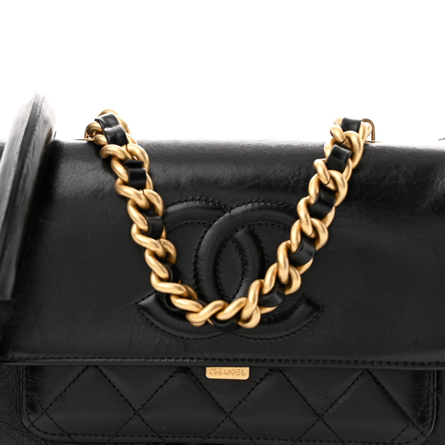 Chanel Crumpled Calfskin En Vogue Rope Flap Black 8 of 10