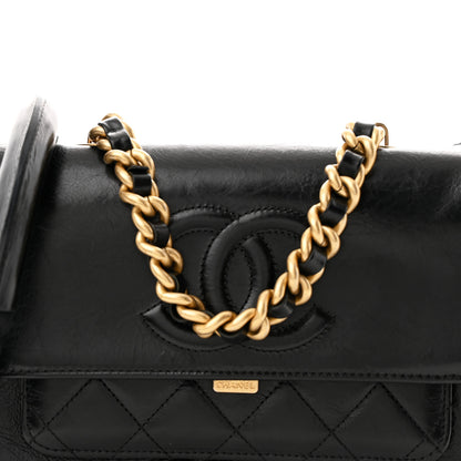 Chanel Crumpled Calfskin En Vogue Rope Flap Black 8 of 10