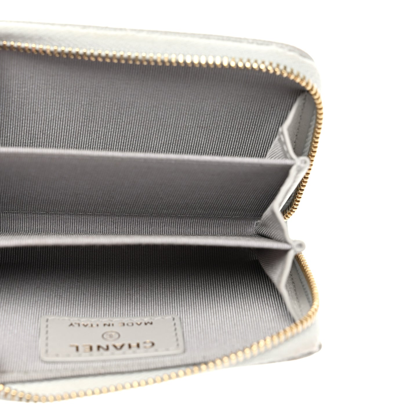 Caviar Quilted Zip Coin Purse Grey