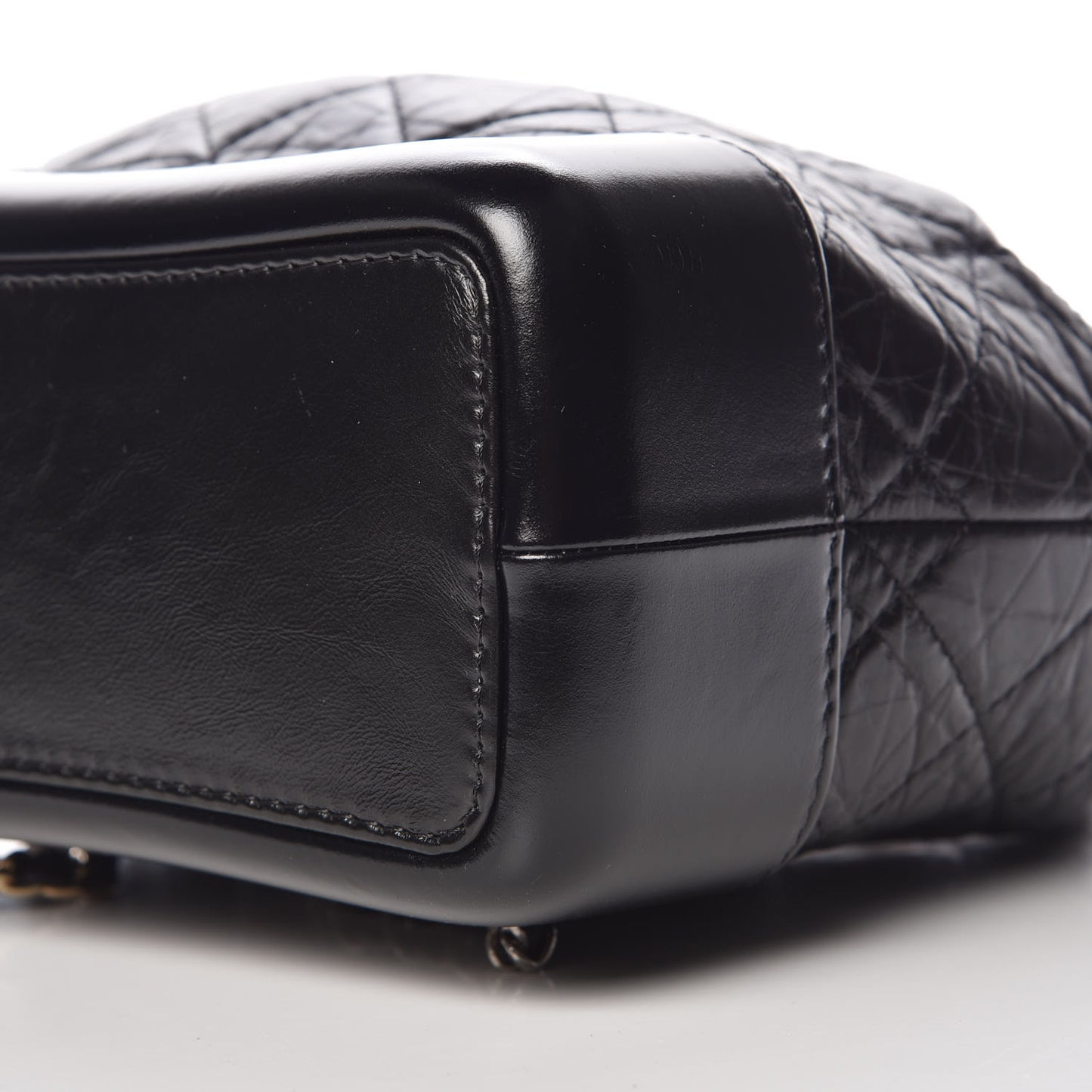 Aged Calfskin Quilted Small Gabrielle Backpack Black