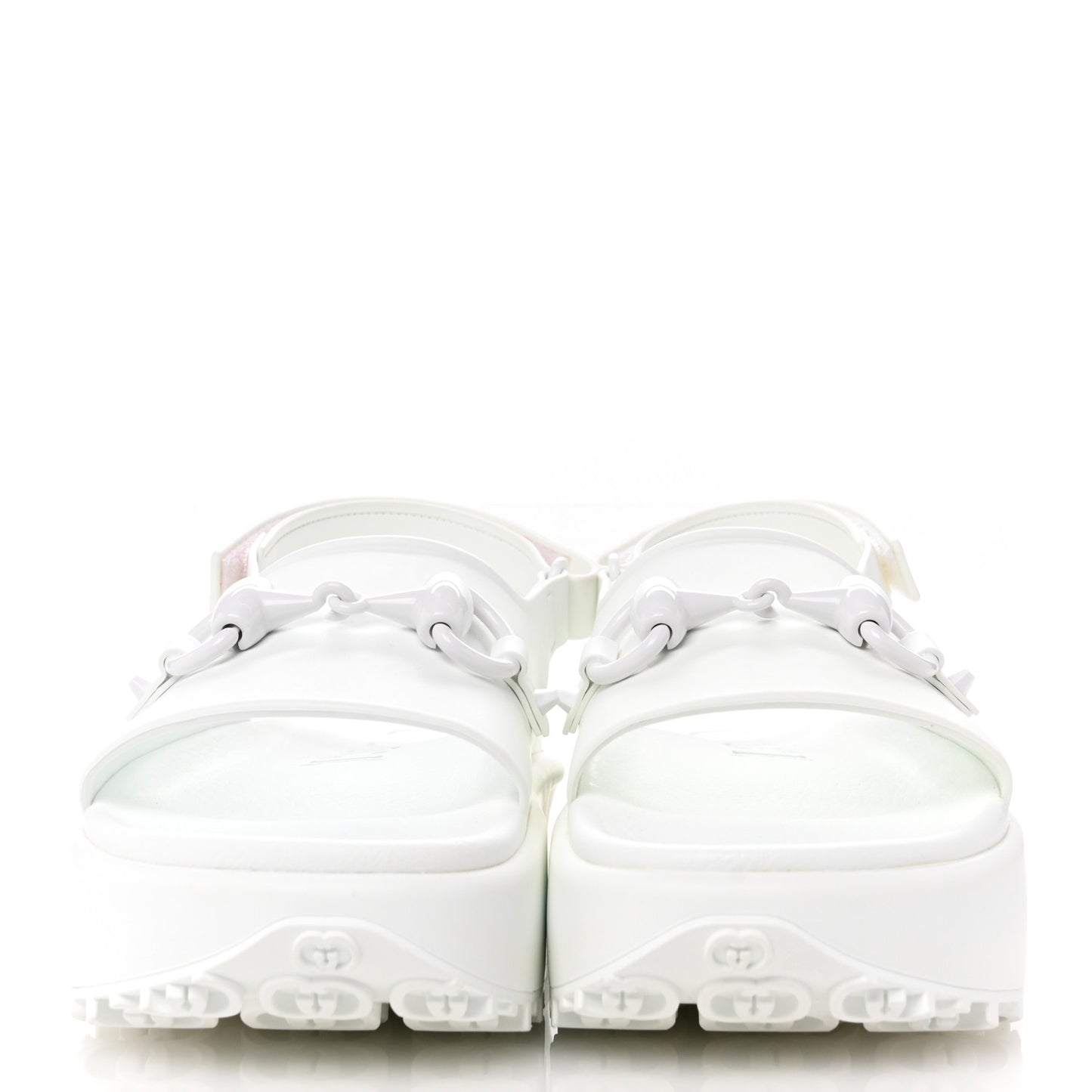 Soft Rubber Horsebit Touch Womens Strapped Sandals 41 Great White