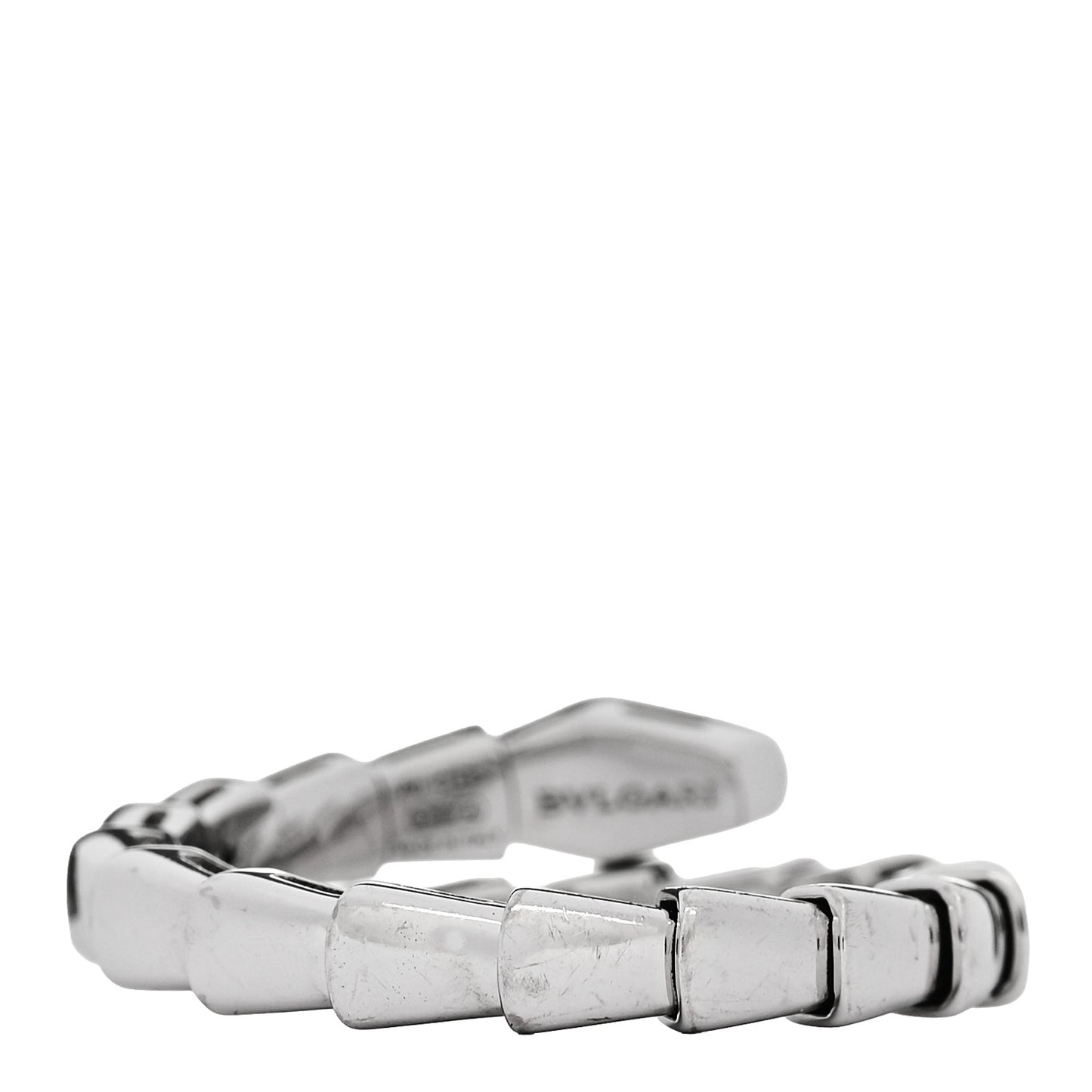 18K White Gold Diamond Serpenti Viper Single Spiral Ring 57 8 - 59 8.75