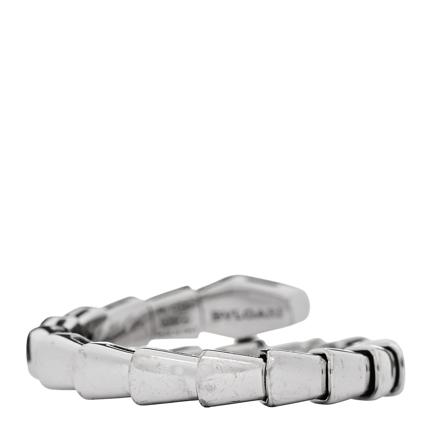 Bulgari 18K White Gold Diamond Serpenti Viper Single Spiral Ring 57 8 - 59 8.75 3 of 5