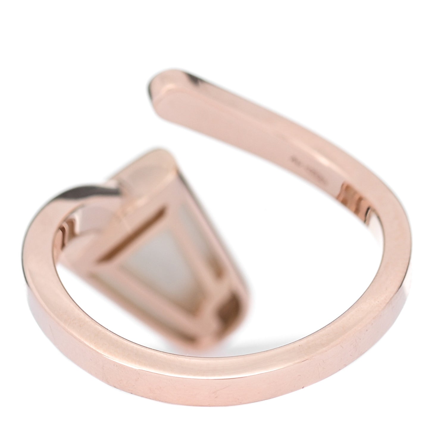 18K Rose Gold Diamond Mother of Pearl Gelati Ring 51 5.75