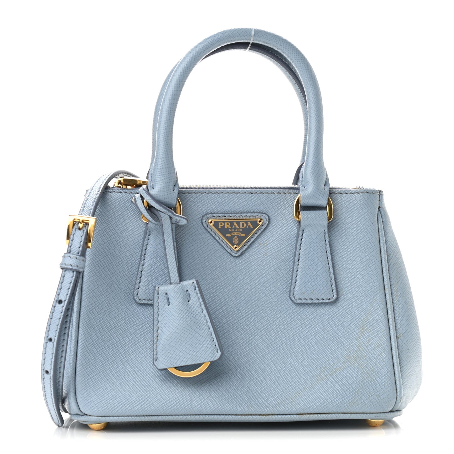 Saffiano Micro Galleria Double Zip Tote Astrale