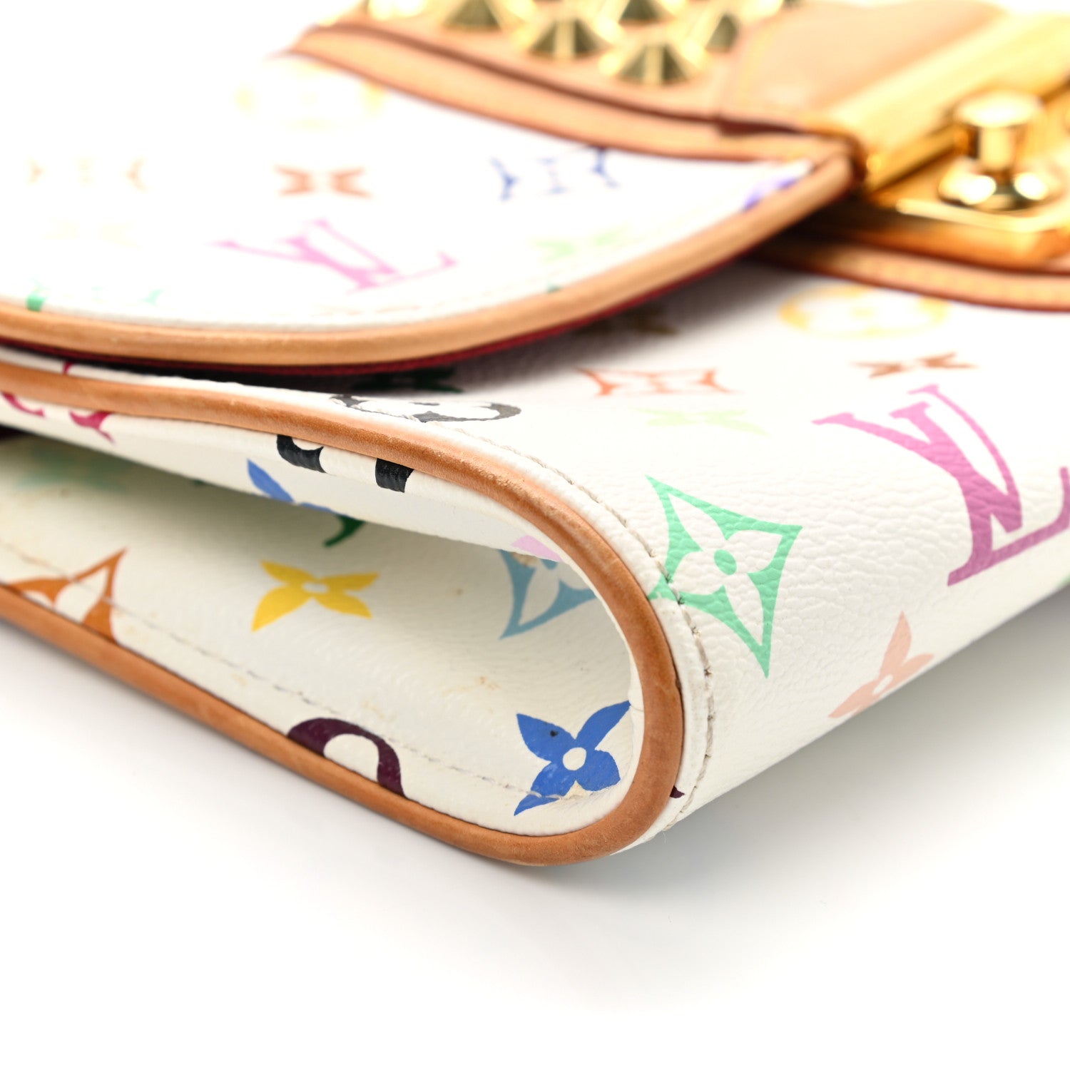 Louis Vuitton Monogram Multicolor Courtney Clutch White 6 of 9