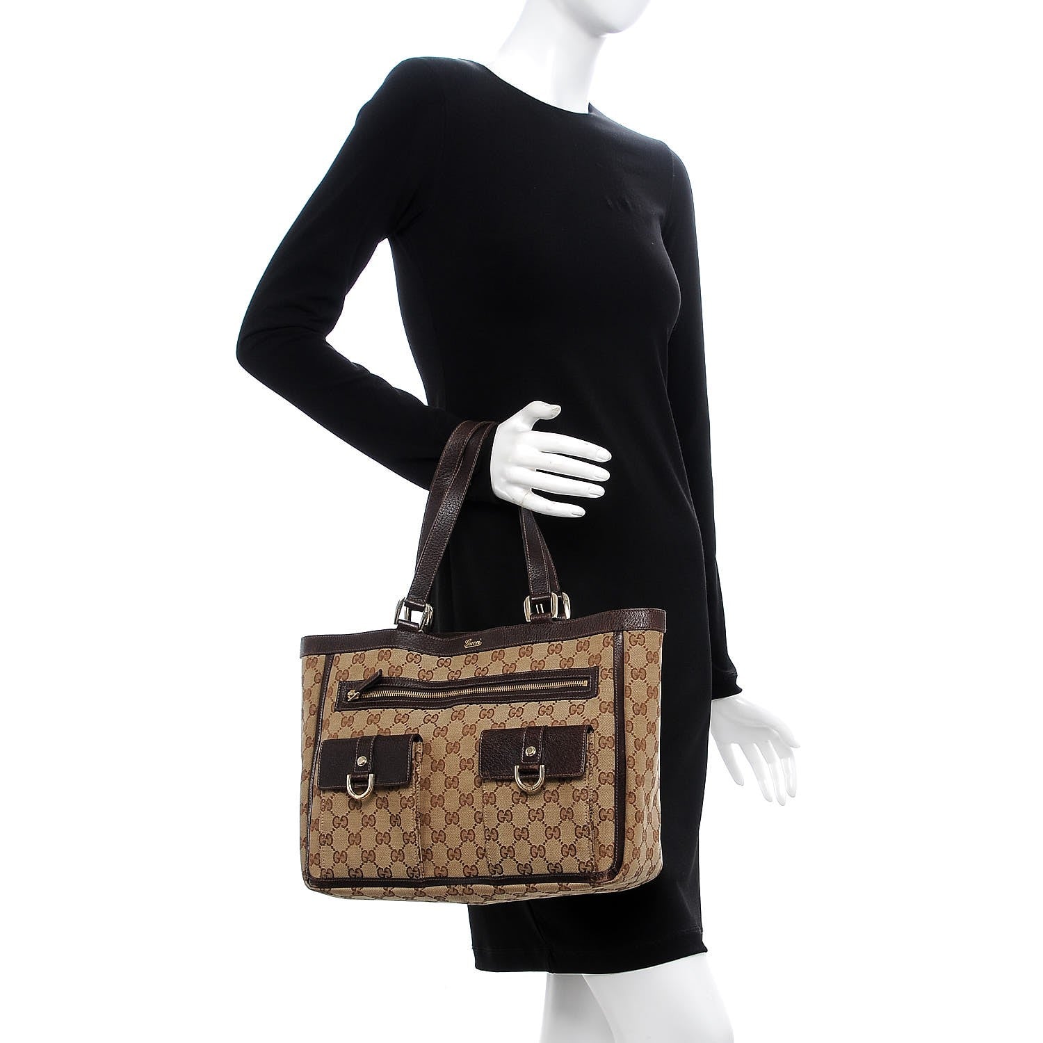 Gucci Monogram Abbey D Ring Tote Dark Brown 2 of 10