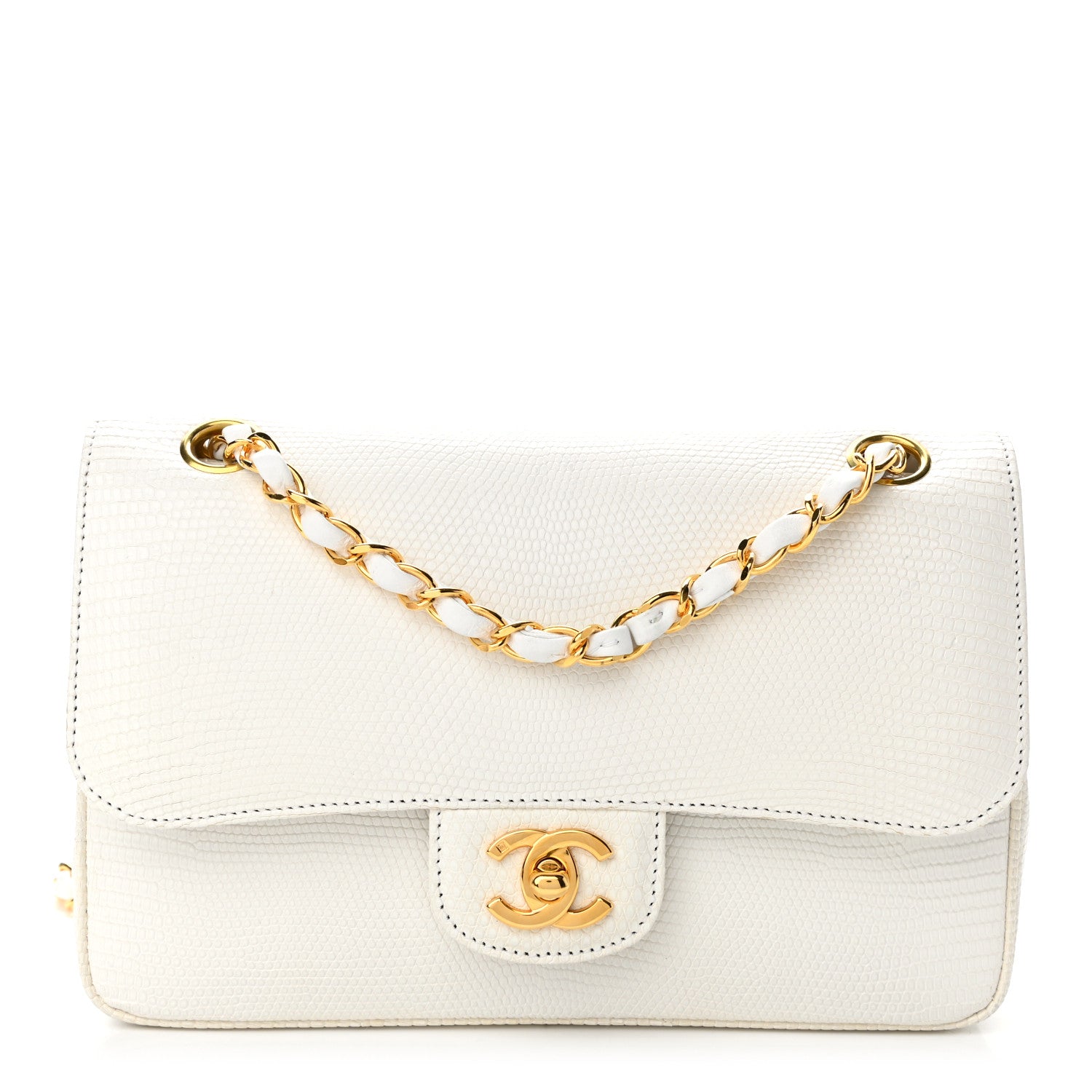 Chanel Lizard Small Double Flap White 1 of 10