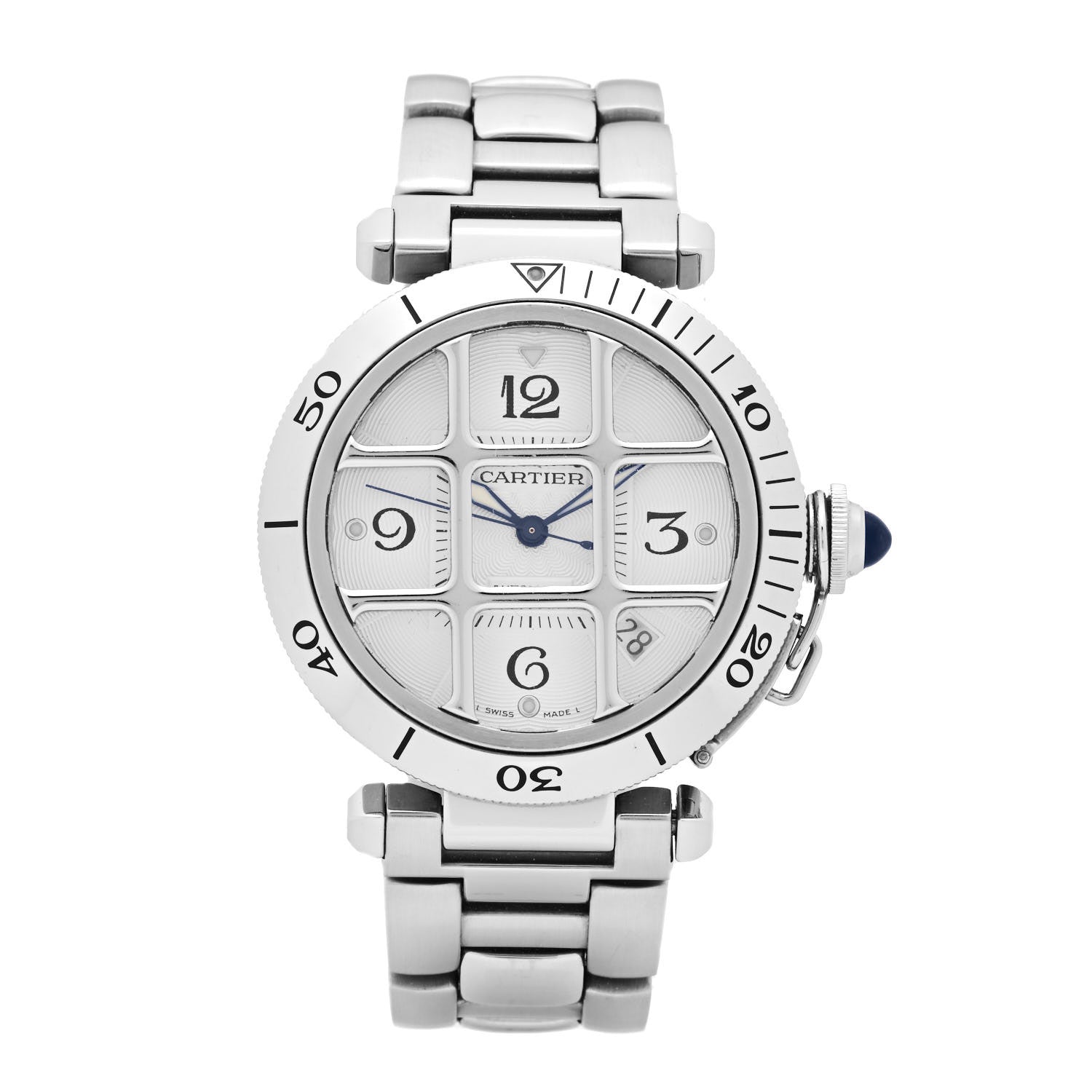 Cartier Stainless Steel 38mm Pasha C Grille Automatic Watch 1 of 4