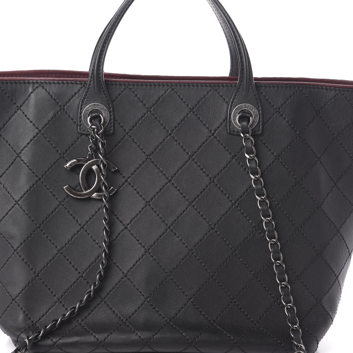 Chanel Calfskin Stitched Medium Shopping Tote Black 9 of 11