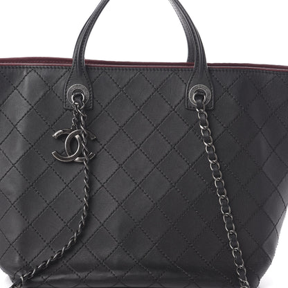 Chanel Calfskin Stitched Medium Shopping Tote Black 9 of 11