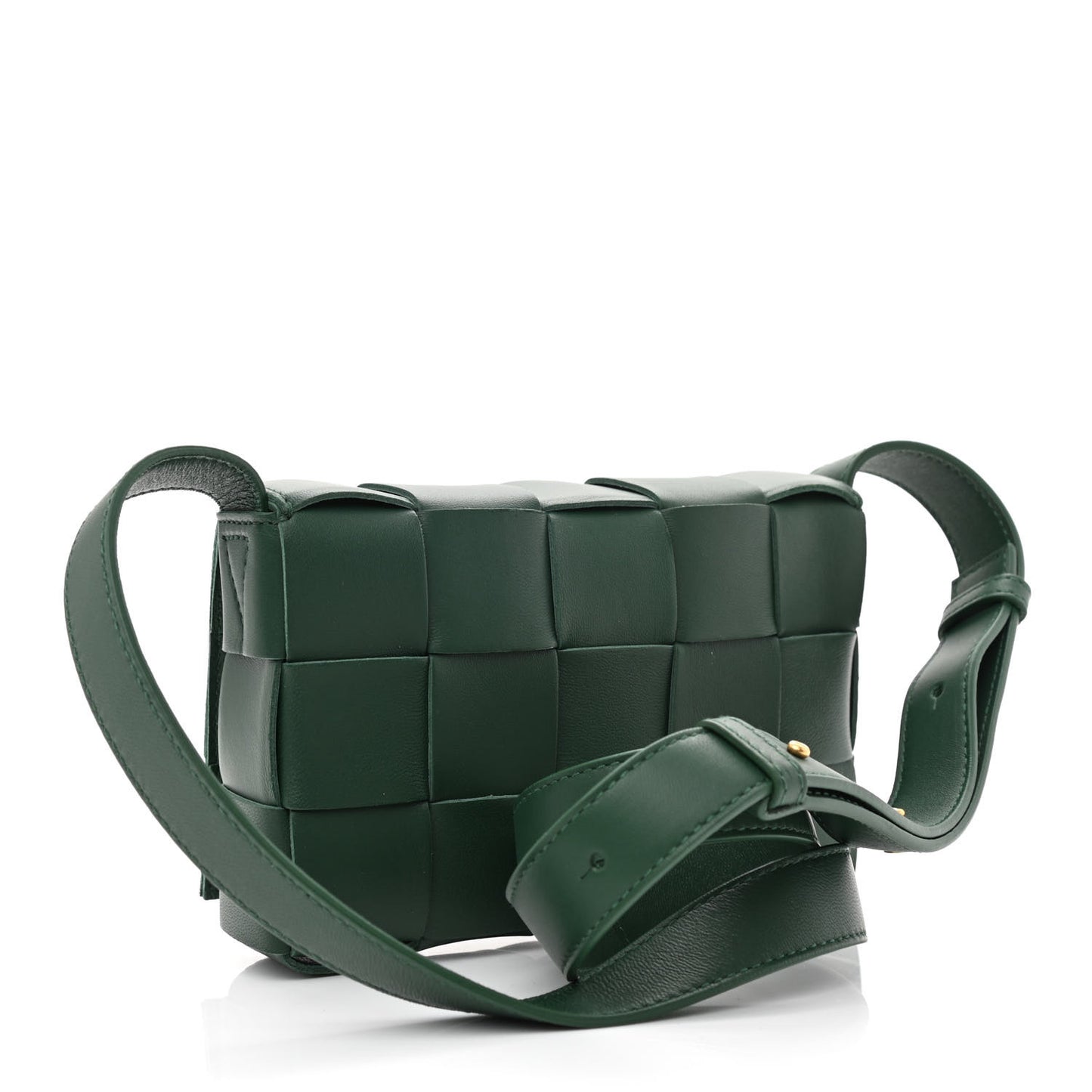 Lambskin Maxi Intrecciato Small Cassette Crossbody Bag Raintree