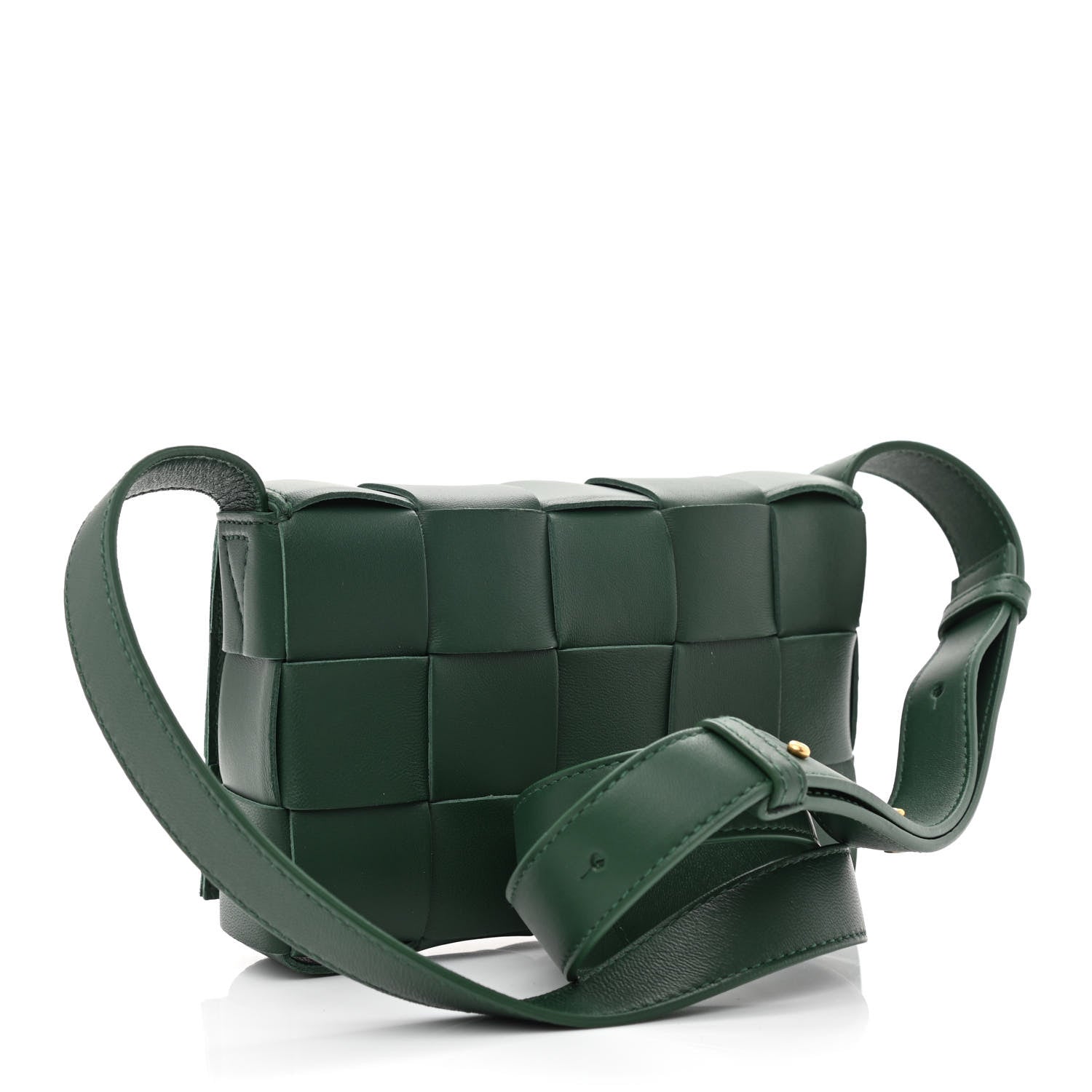 Bottega Veneta Lambskin Maxi Intrecciato Small Cassette Crossbody Bag Raintree 3 of 10