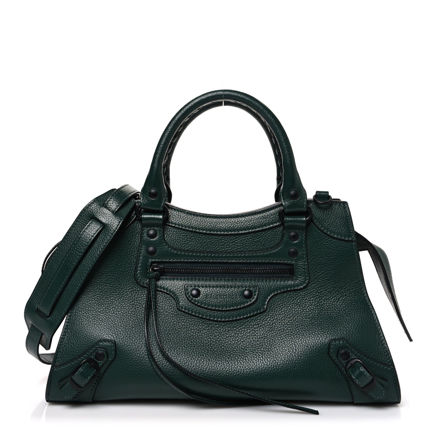 Balenciaga Grained Calfskin Neo Classic Matte Black Hardware S City Forest Green 1 of 9